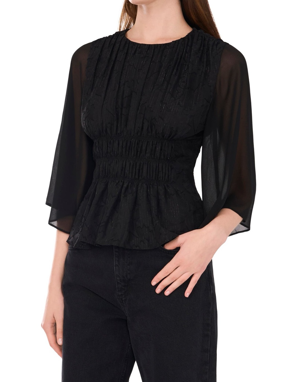 Parker The Elodie Metallic Smocked Top